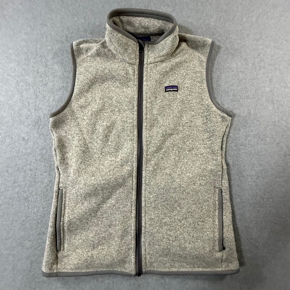 Patagonia Better Sweater Vest Womens Large Birch White Heather Gray Fleece Zip